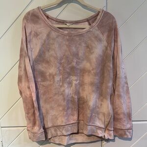 Hem & Thread large Women's Tie-Dye Sweatshirt with zip accents